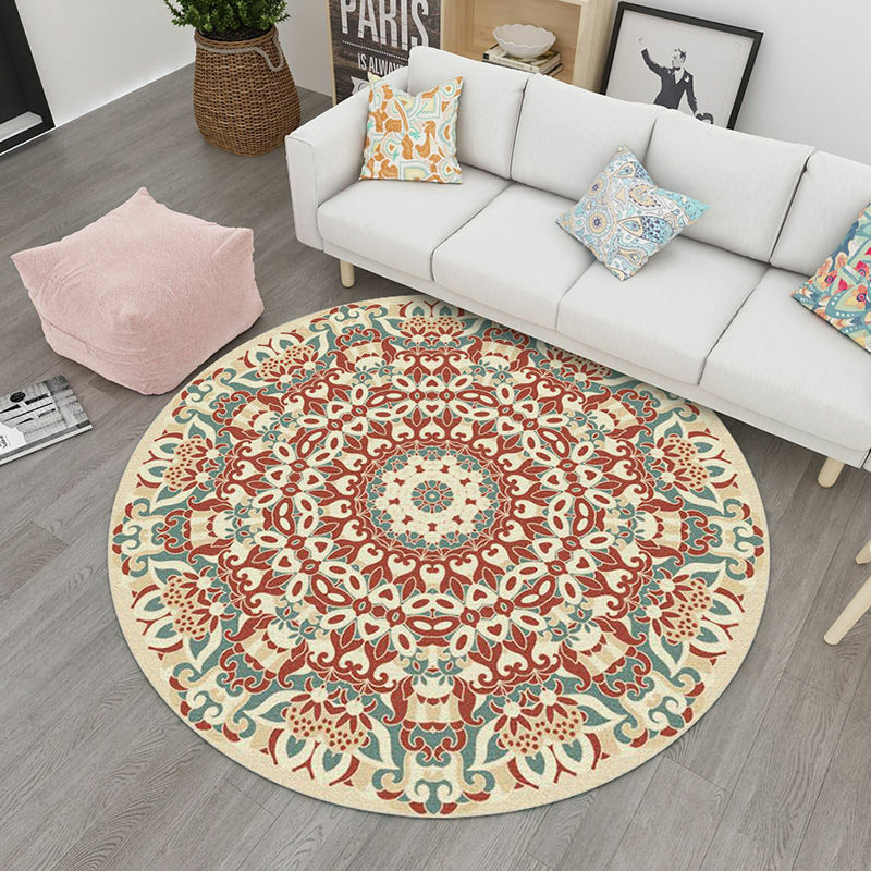 Round Carpets Ethnic Style Light Luxury Living Room Bohemia Rug Coffee Table Mat Room Computer Chair Hanging Basket Bedside Mats