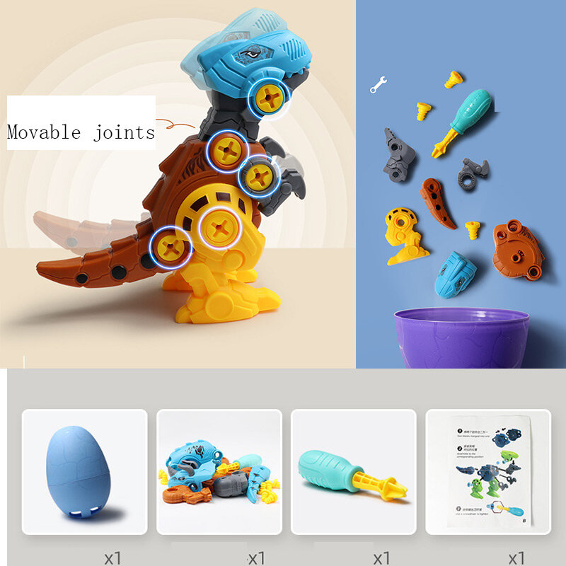 DIY demontaż montaż zestaw dinozaurów zabawkowych nakrętka śruby połączenie montaż model dinozaura zabawki edukacyjne dla dzieci prezent dla dzieci