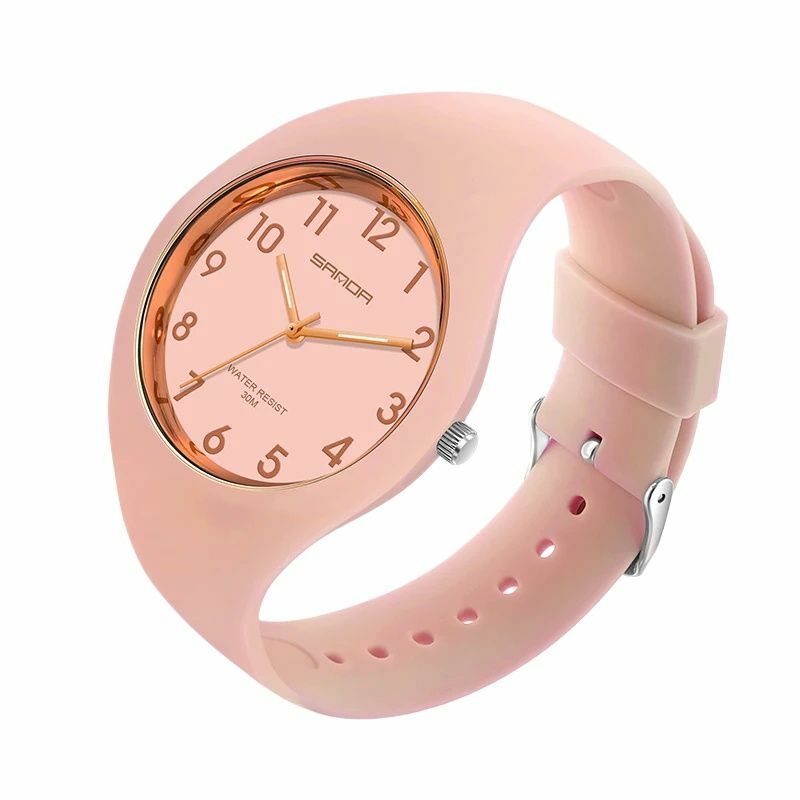 Reloj deportivo analógico de silicona para Mujer, cronógrafo de pulsera con movimiento de cuarzo, sencillo e impermeable, estilo informal, de lujo