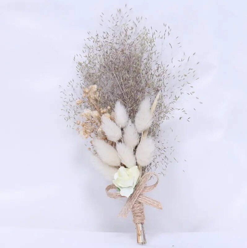 Hidden Botanics-ramillete de aguja de Gypsophila Ganiculata, flores naturales y frescas en conserva, Boutonniere Groom
