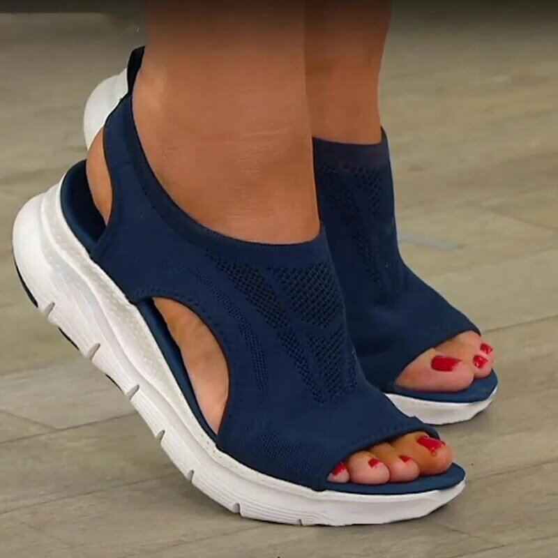 2022 Phụ Nữ Nêm Giày Sandal Nữ Plus Size Nữ Giày Mùa Hè Nền Tảng Giày Sandal La Mã Giày Đi Biển Thoải Mái Giày Xăng