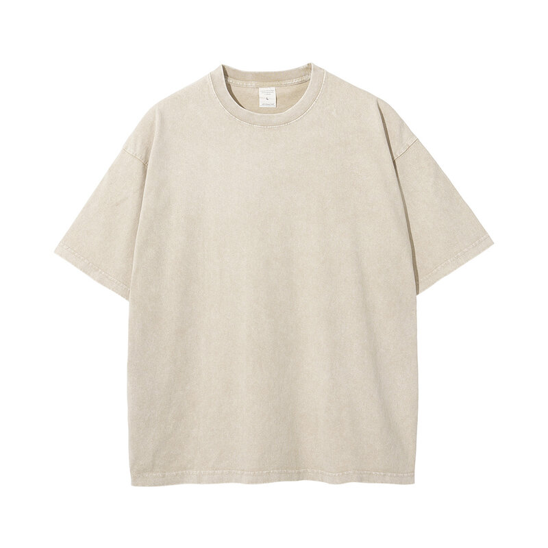 KO3188 męska letnia nowa koszulka z czystej bawełny smażona ze śniegiem w stylu retro