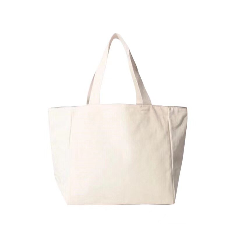 Large Capacity Tote Bag Female Male Front and Back Available Two Color Variations  Tide Retro Style Shoulder Canvas Handbag