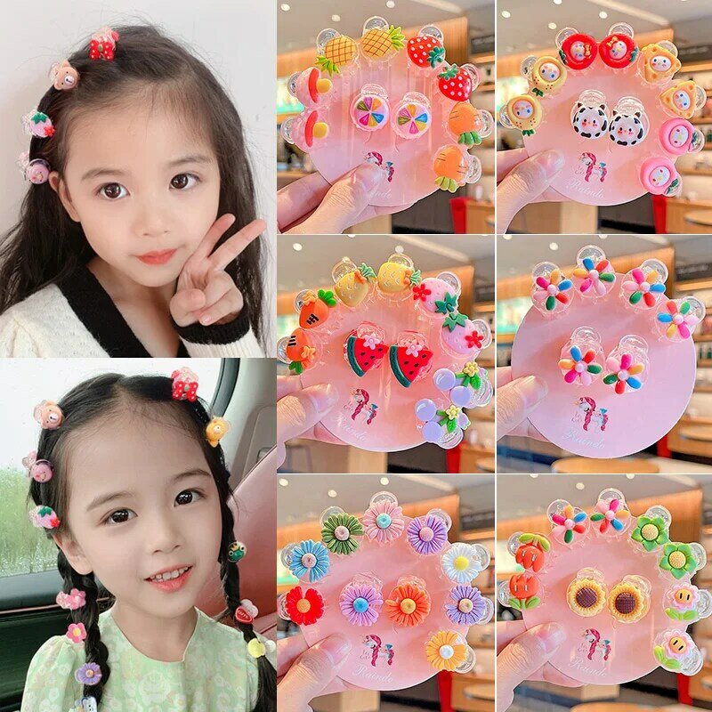 6/10 Pcs/Set New Girls Cute Acrylic Cartoon Flower Fruit Hair Claws Hairpins Children Lovely Claws Clips Kids Hair Accessories