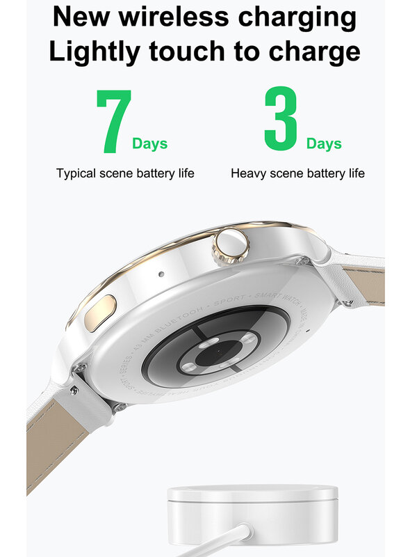 Đồng Hồ Thông Minh LEMFO LHK43 NFC Đồng Hồ Thông Minh Smart Watch Nữ Sạc Không Dây Bluetooth Gọi Đồng Hồ Thông Minh Smartwatch IP68 Chống Nước 1.36*390 HD 390 Inch Màn Hình
