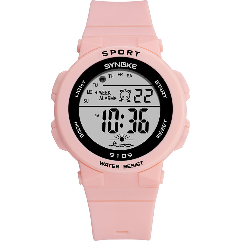 SYNOKE นาฬิกาเด็กนักเรียนนาฬิกา LED สีสันสบายๆกีฬาเด็กนาฬิกาอิเล็กทรอนิกส์ชายหญิงของขวัญ Relogio Feminino
