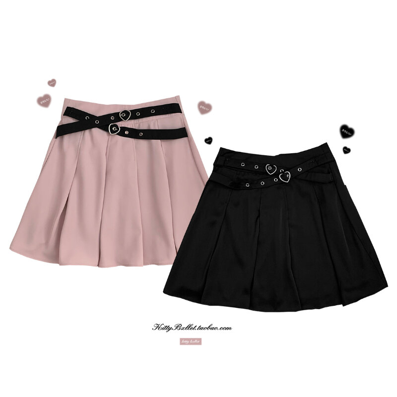 Falda informal para mujer, falda de cintura alta de estilo Lolita, Falda corta de Color sólido a la moda, novedad de verano