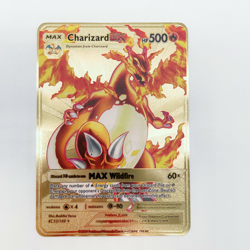 Nuove carte Pokemon Metal Card V Card PIKACHU Charizard Golden Vmax Card collezione di giochi per bambini carte regalo di natale