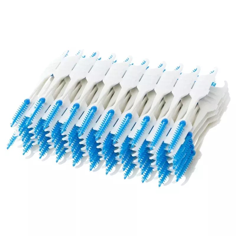 1 conjunto 20/40/120/200 pçs dupla cabeça de fio dental higiene silicone interdental escova palito novo venda quente