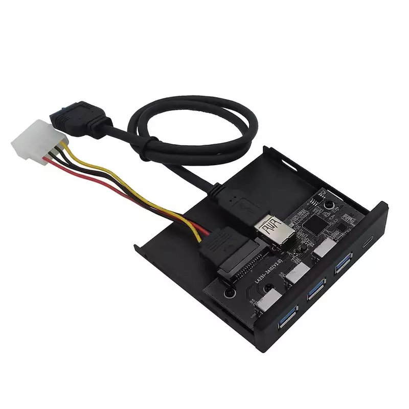 전면 패널 USB 3.0 전면 패널 유형 c 허브 20 핀 커넥터 60cm 케이블 초고속 플러그 앤 플레이 PC 어댑터에 쉽게 설치할 수 있습니다.