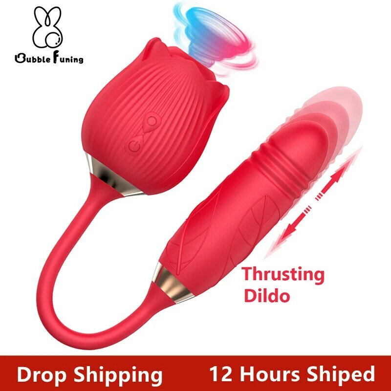 Rose Sucking Vibrator เลียลิ้นช่องคลอด Vibrating Nipple Clitoral Stimulation ผู้ใหญ่หญิง Masturbation Sex ของเล่นสำหรับผู้หญิง