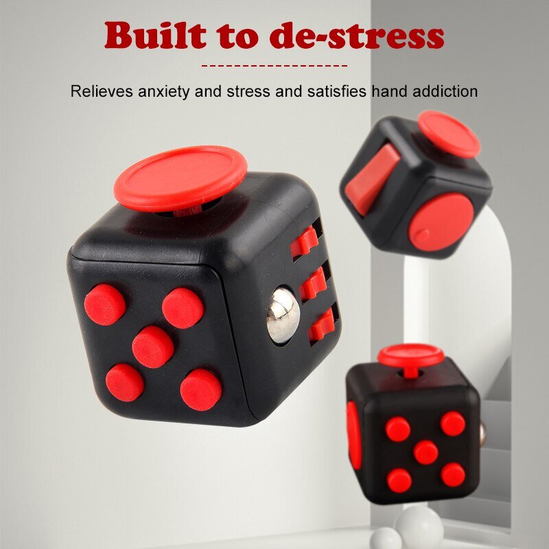 Cube magique anti-irritabilité et anlande, jouet de décompression, pincement à la main, ventilation, 6 faces jouables, dés du bout des doigts