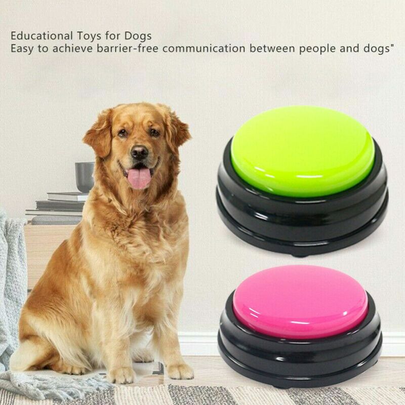 1pcs som falando animais de estimação iniciantes falando botões treinamento do cão comunicação suprimentos para animais de estimação cão brinquedos interativos graváveis plástico