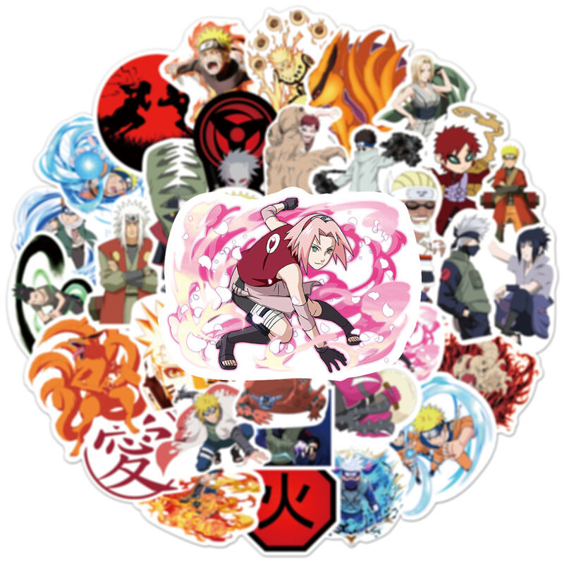 10/30/50/100Pcs Phim Hoạt Hình Naruto Anime Dán Cho Máy Tính Xách Tay Skateboard Điện Thoại Xe Hành Lý Không Thấm Nước Mát sticker Kid Đồ Chơi Cổ Điển