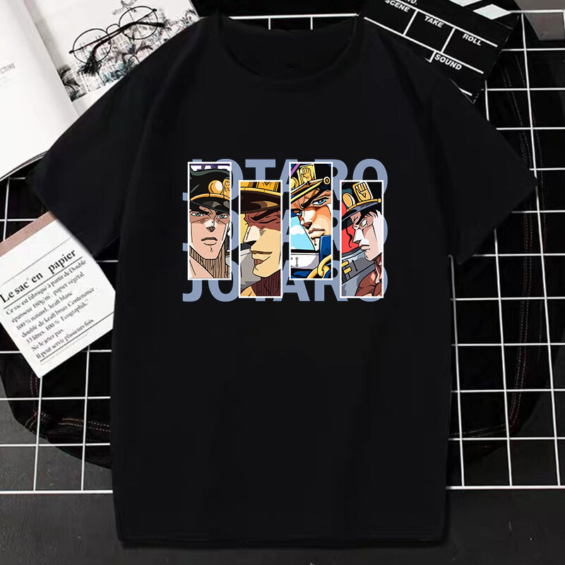 Camiseta con estampado de Jojo Bizarre Adventure para hombre y mujer, Camisetas estampadas de Anime japonés, Kawaii, Kujo Jotaro, Manga