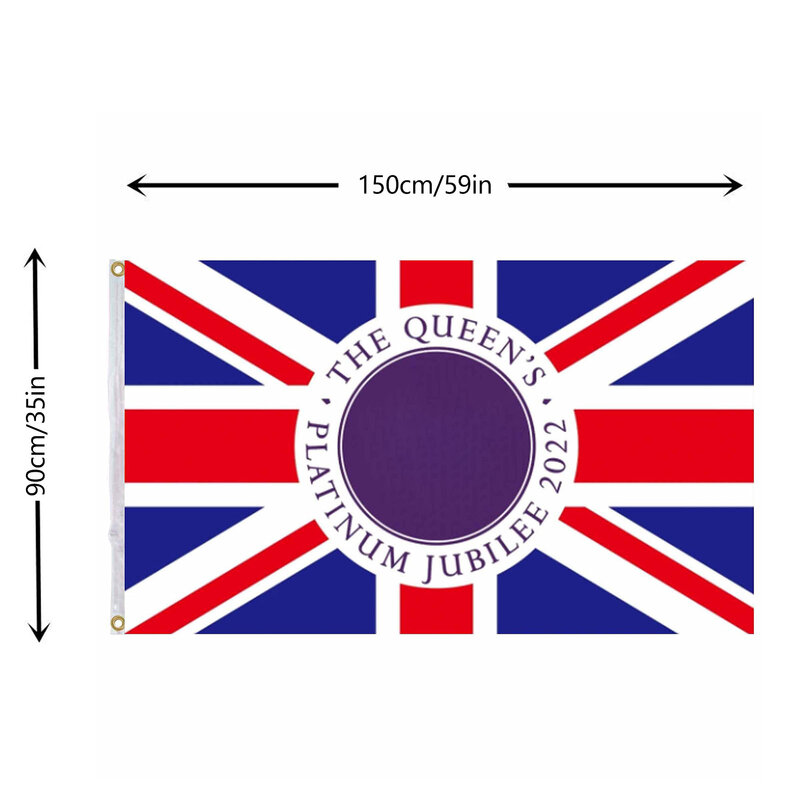 Jubilee 2022 Queens Platinums Jubilee Union Jack ธง Her Majesty Queen ธงสหราชอาณาจักรตกแต่ง70th