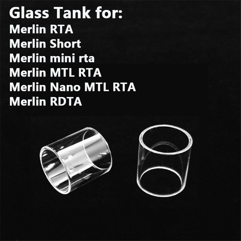 Rechte Glazen Voor Augvape Merlin Rta Merlin Mini Rta Korte Mtl Merlin Nano Rdta Glas Tank Vervanging Mini Pyrex Buizen 5Pcs