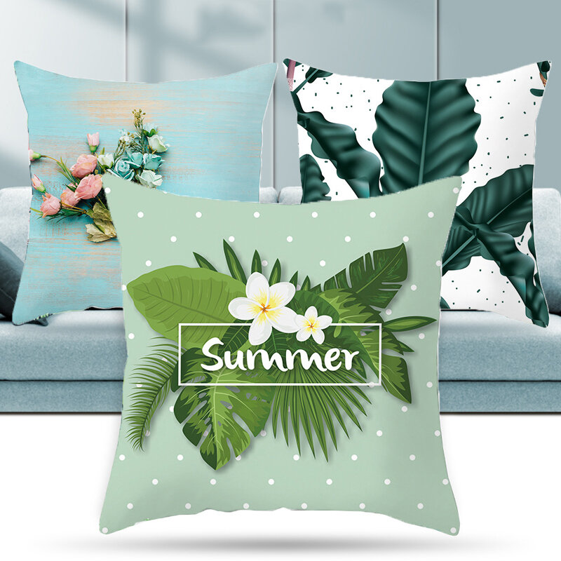 45*45cm flor padrão arte capa de almofada decorativa fronha ployster lance travesseiros capa para casa decoração sofá fronha