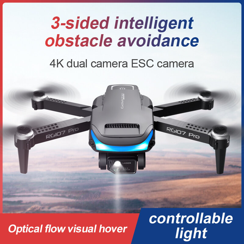 Новинка Дрон RG107 Pro 4K Профессиональный двойная HD камера FPV мини Дрон для аэрофотосъемки бесщеточный двигатель складной Квадрокоптер игрушки