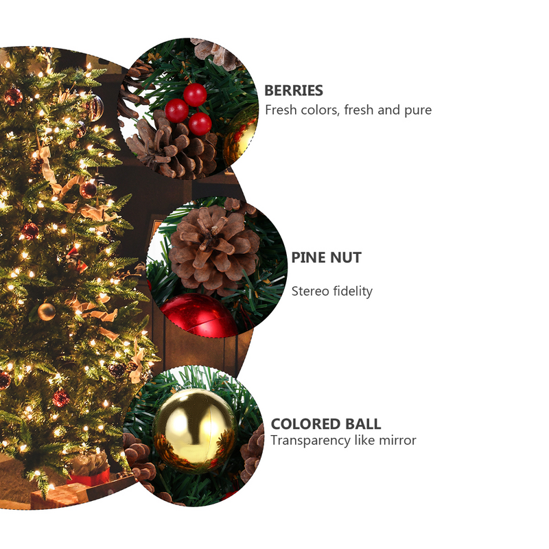1 قطعة عيد الميلاد زخرفة التوت Pinecone الخوص إكليل (ألوان متنوعة)