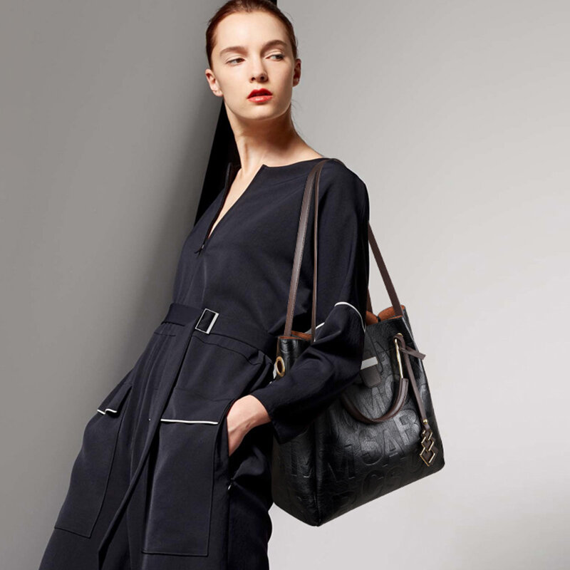 Yilian Damen 2-teilige Tasche neue Damen Leder Handtasche Umhängetasche große Kapazität Single Shoulder Tasche