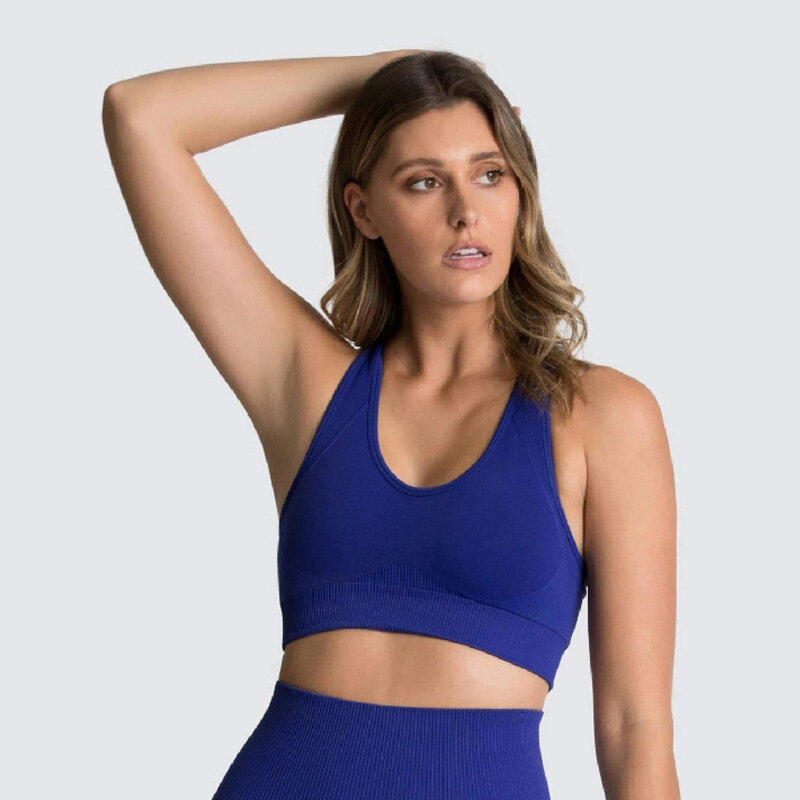 Seamless yoga sports bra, shockproof bra, U-shaped solid color female ropa deportiva mujer gym womens clothing roupa feminina