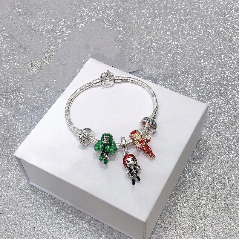 Pendentif Disney Star Wars couleur argent, série Marvel, perles à breloques adaptées aux bracelets Pandora originaux, collier, offre spéciale
