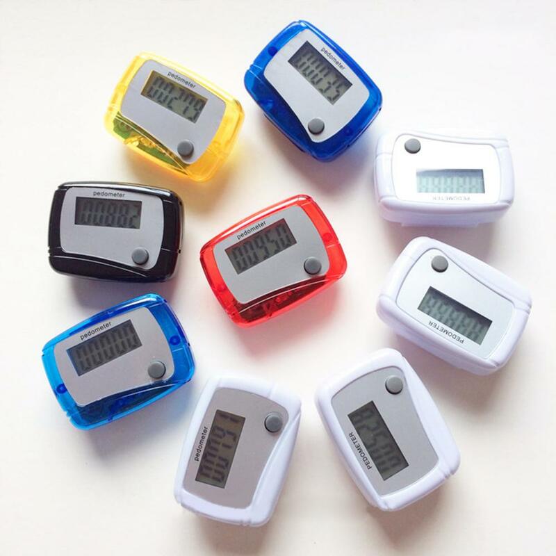 Lcd pedômetro para caminhar correndo jogging formação passo contador chaves duplas mini digital cálculo clip-on passometer