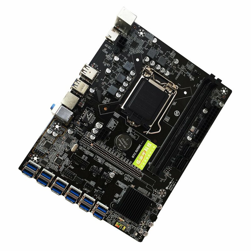 B250C BTC Miner Motherboard 12XPCIE Ke USB3.0 Slot Kartu LGA1151 untuk BTC Mining Mendukung DDR4 DIMM RAM Mother Board