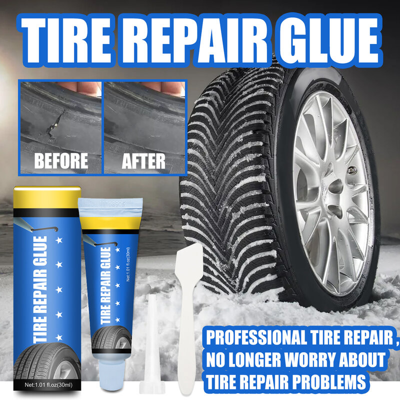 30ml Car Tire Repair Glue Household Glue Scratch Crack Repair Glue Instant Glue Tire Repair Glue For Car/Motorcycle/Bicycle