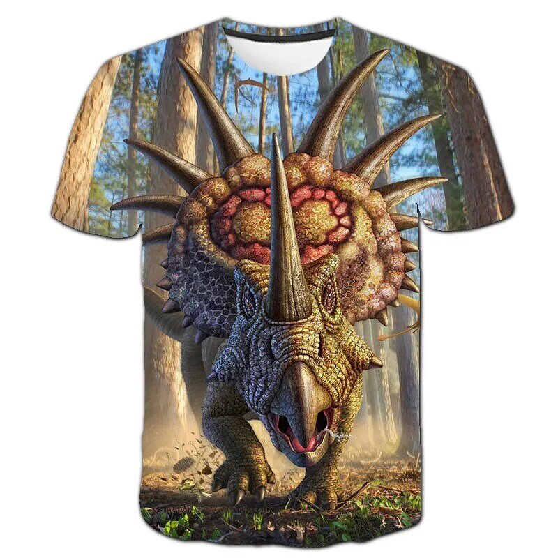 Gorące lato 3D drukowane modne ubrania dla dzieci t-shirty letnie chłopcy dziewczęta dinozaury koszule Casual topy oddychająca cena hurtowa