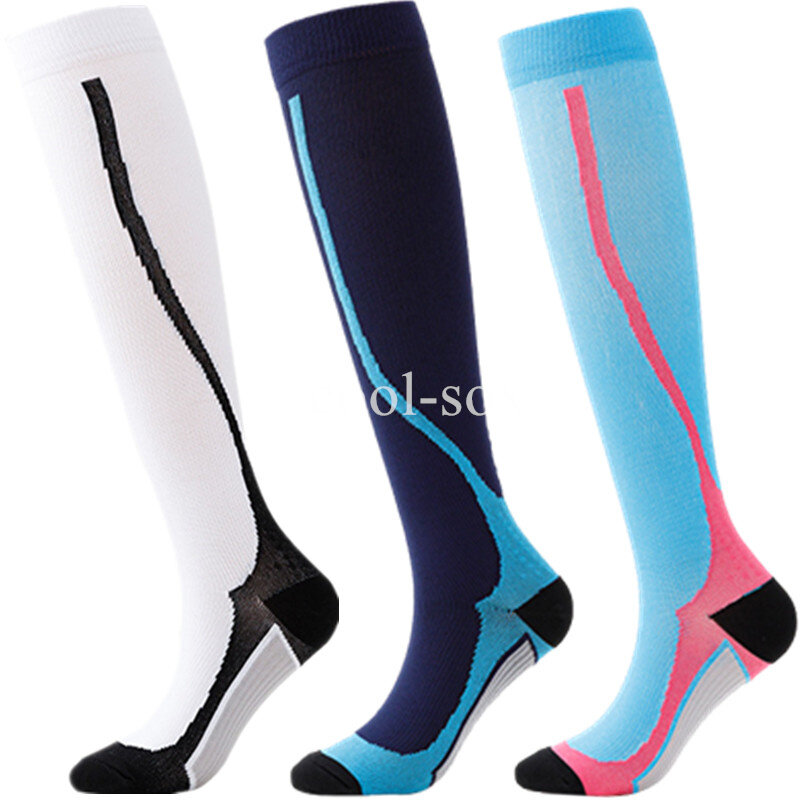 3 Pairs Menge Pack Großhandel Kompression Socken Laufen Wandern Crossfit Sport Socken Anti-Fatigue Compression Socken Groß Verkauf