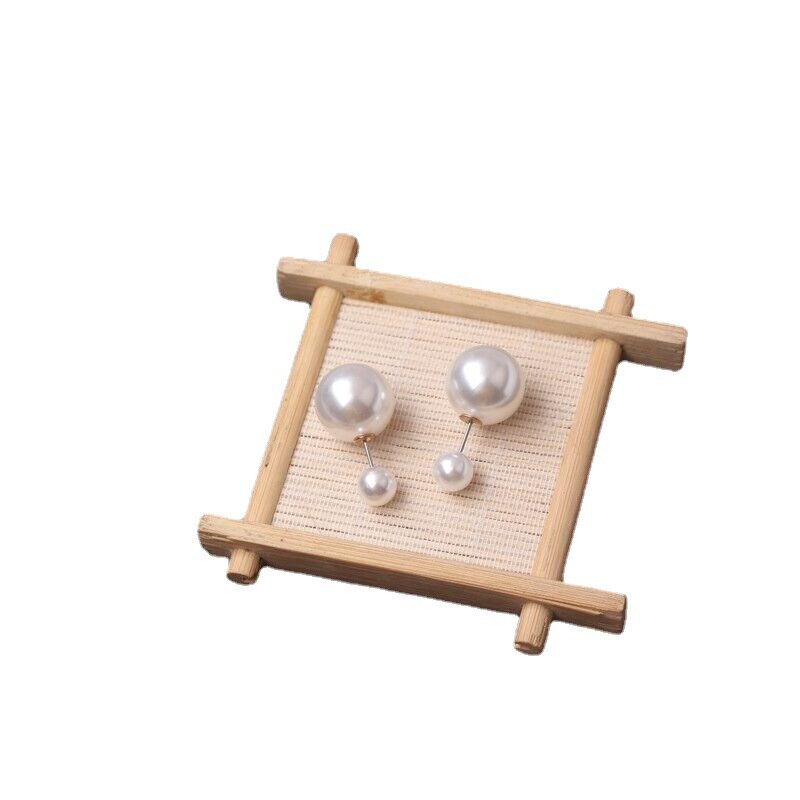 Boucles d'oreilles délicates en perles des deux côtés pour femmes, Bijoux avec boucle coréenne, cadeaux pour filles, vente en gros, nouvelle collection 2022