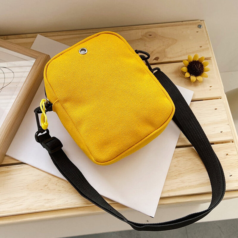 Bolsa de Ombro Único das mulheres Moda Cor Sólida Casual Bolsas Outdoor Daisy Canvas Handbag Zipper Crossbody Bag Messenger Bags