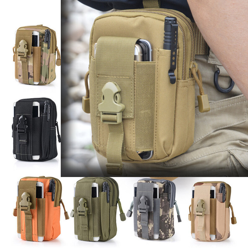 Outdoor  Waist Pack Bum Bag Pouch Waterproof Tactical Military Sport Hunting Belt Molle Nylon Mobile Phone Bags Travel Tools