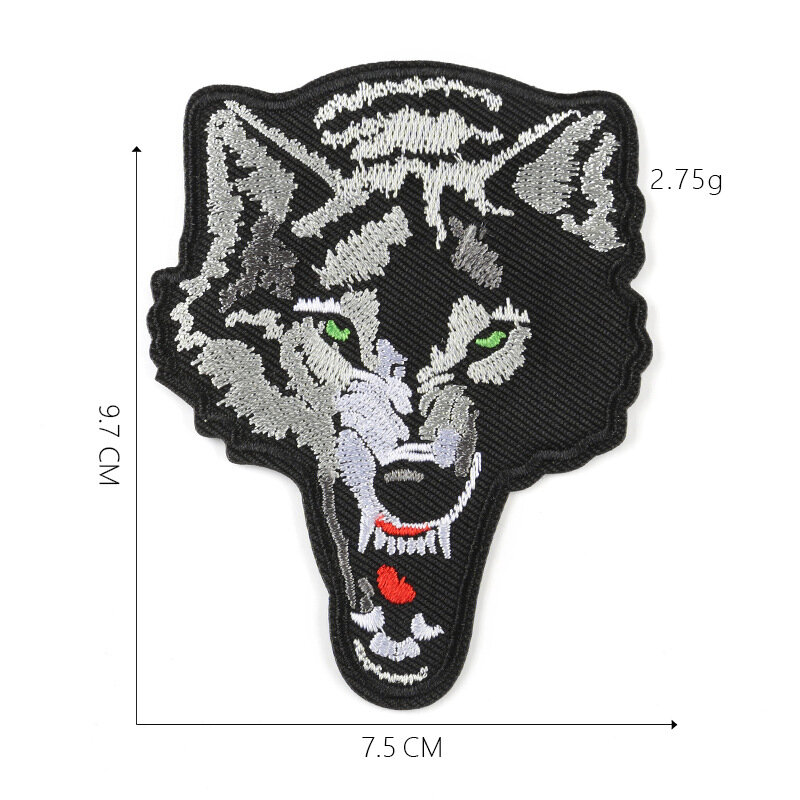 Cabeza de tigre cabeza de Lobo serie para en ropa Punk Chaquetas Pantalones coser planchado bordado parche apliques camiseta decoración insignia