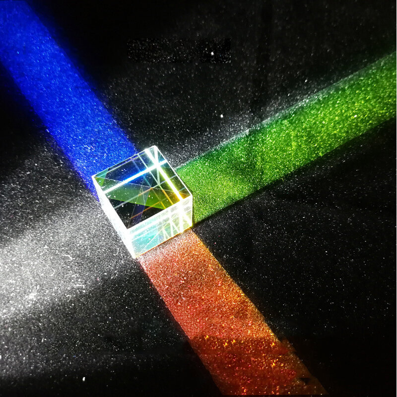 Prisma óptico x-cubo física ensino ferramentas de vidro rgb combinador divisor cruz prisma dicroic fotografia pesquisa educacional gif