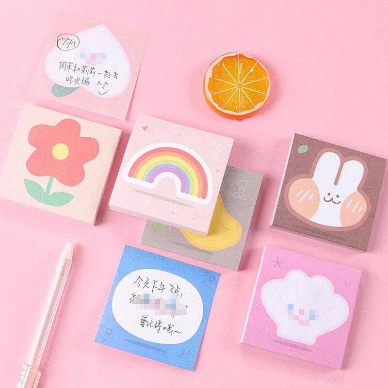 80Page Ins Girl Creative Sticky Note Students N Times To Paste Random Memo Pad Kawaii Stationery Notebook Office School Supplies
