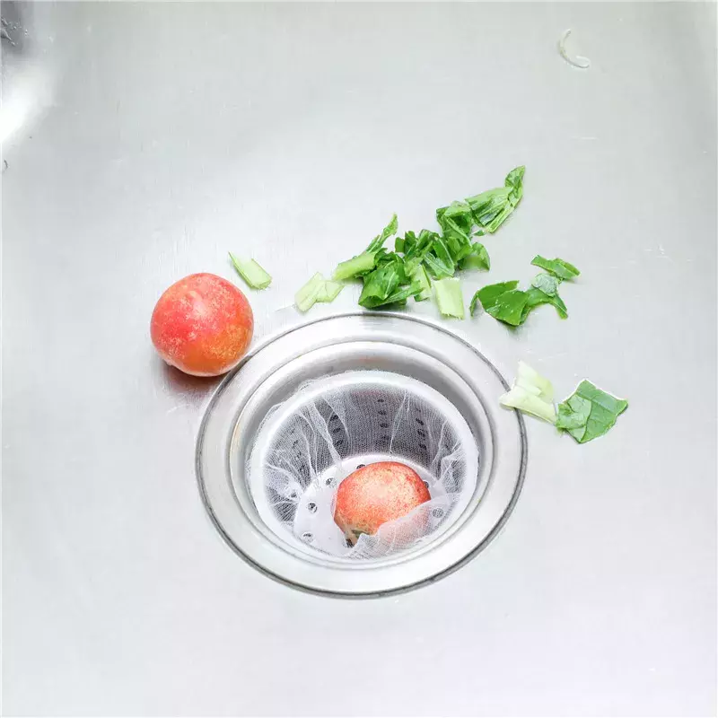 100PCS ทิ้งอ่างล้างจานกรองถุงตาข่ายกรองขยะกรองท่อระบายน้ำขยะสุทธิสำหรับห้องครัวอุปกรณ์ทำความสะอาด
