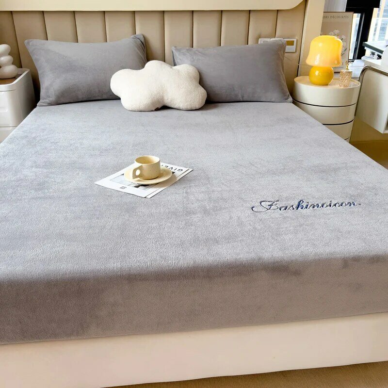 مرونة المجهزة ورقة سرير مخملي كريستال ورقة غطاء مرتبة بلون 1 قطعة شتاء دافئ لينة الملكة الملك 180X200cm الكبار الاطفال
