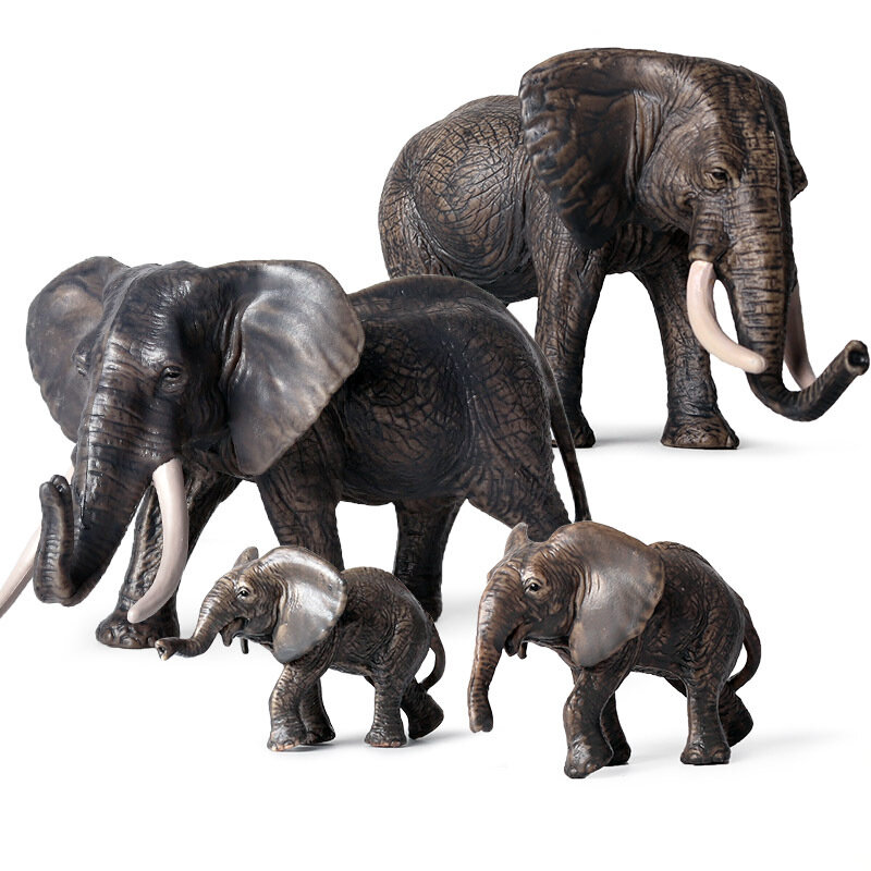 새로운 정글 야생 동물 모델 동물원 시뮬레이션 코끼리 맘모스 인형 액션 그림 어린이를위한 교육 소장 장난감