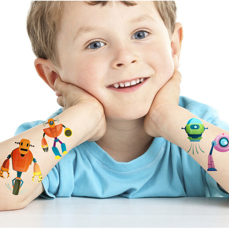 10 teile/satz Nette Temporäre Tattoos für Mädchen Jungen Kinder Meerjungfrau Dinosaurier Einhorn gefälschte tatto Hände Arm DIY Körper Kunst kinder tattoo