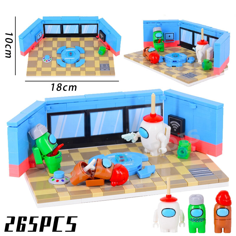 Tipi amongs gioco espaço base de combate cápsula alienígena blocos de construção boneca modello mattoni kit por bambini regalo por bambini