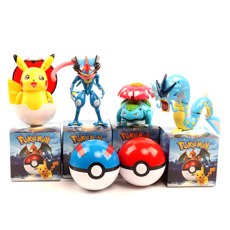 12 oryginalne pudełko Pokemon Poke Ball postać z Anime deformacja zabawki Pikachu Charizard Mewtwo zabawka Model prezent