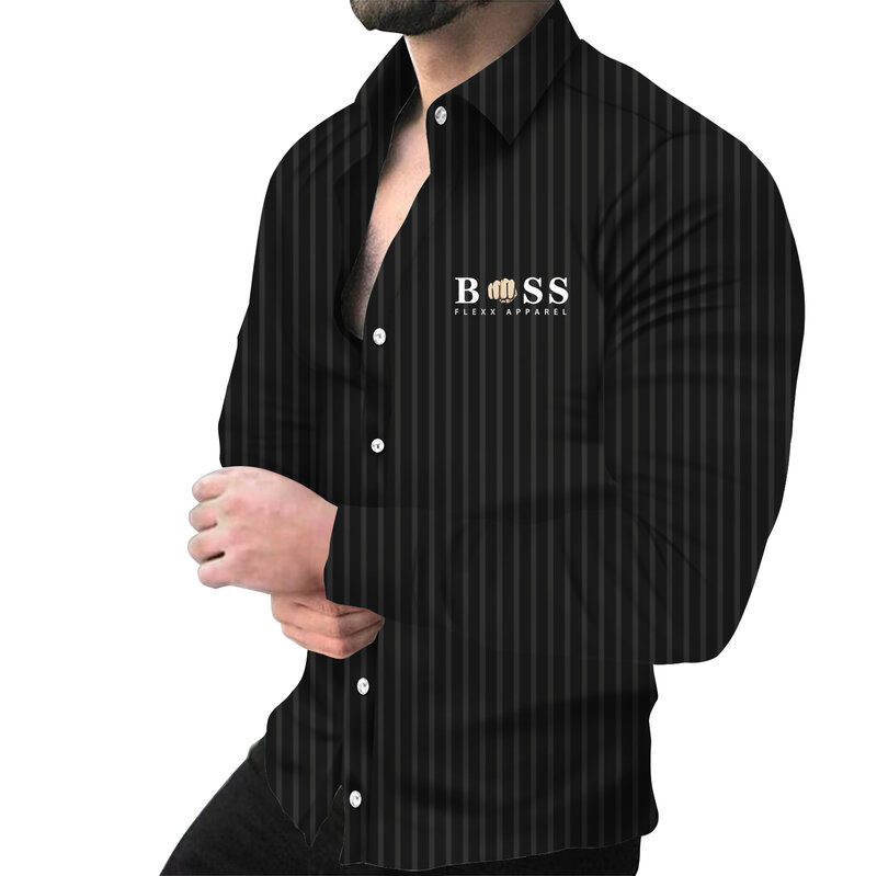 Fashion Luxury Men Shirts Single Breasted Shirt Casual Brand Turbulent Print Long Sleeve Tops Men's Clothing Hawaii Cardigan