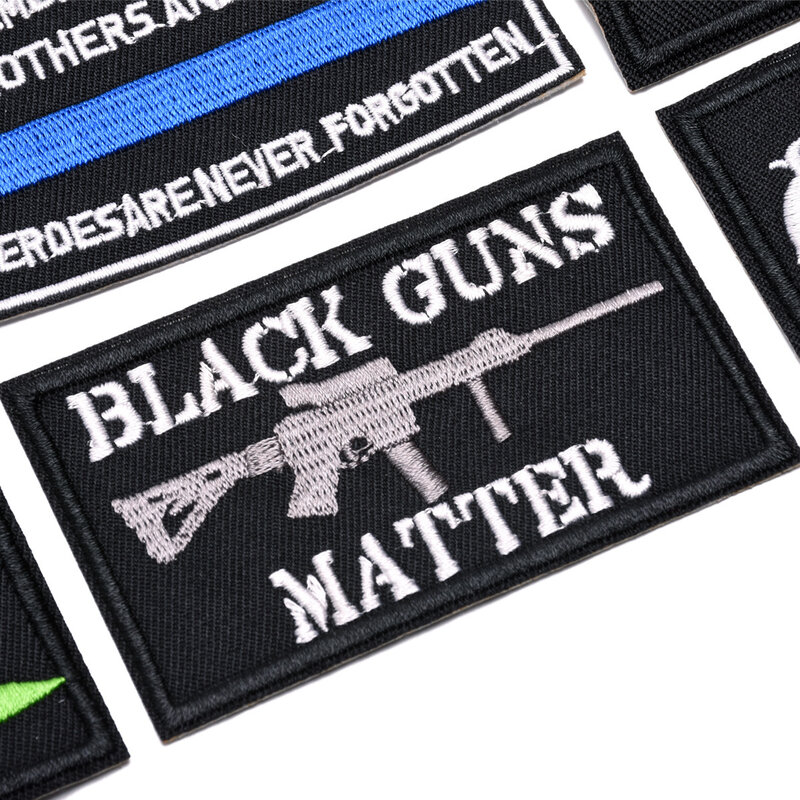 12Pcs Tactische Moraal Slogans Militaire Badge Labels Patch Stickers Voor Diy Hoeden Rugzak Kleding Strijken Geborduurde Patch