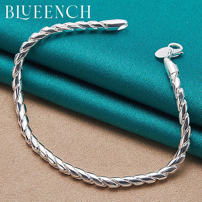 Blueench 925 prata esterlina cobra osso pulseira para mulheres presentes de festa personalidade moda jóias
