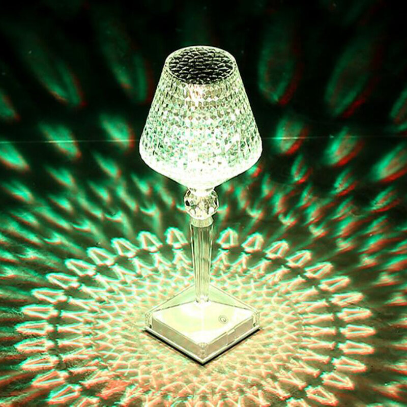 1-2 LED lampka nocna diamentowa lampa biurkowa Touch Sensor Light Decor lampa stołowa do baru hotelowego Beedroom romantyczna kryształowa dekoracyjna z lampkami