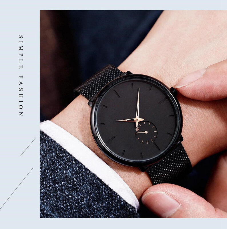 New Mesh Belt Fashion Mens Watches Brand Sport Waterproof Simple Ultra-Thin Watches orologio al quarzo da uomo Relogio Clock