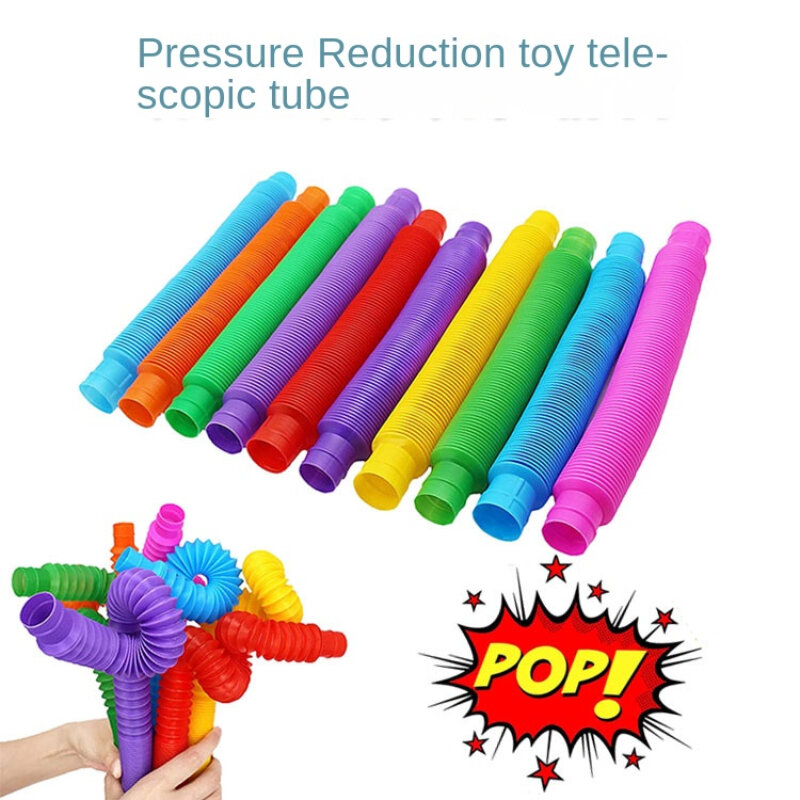 PopTube-어린이 확장 튜브 골판지, DIY 감각 색상 스트레치 튜브 벤트 완구, 29mm 감압 튜브